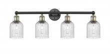  616-4W-BAB-G559-5SDY - Bridal Veil - 4 Light - 32 inch - Black Antique Brass - Bath Vanity Light