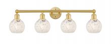  616-4W-SG-G1216-6WM - White Mouchette - 4 Light - 33 inch - Satin Gold - Bath Vanity Light