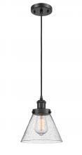  916-1P-BK-G44-LED - Cone - 1 Light - 8 inch - Matte Black - Cord hung - Mini Pendant