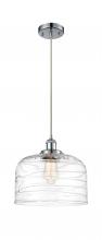  916-1P-PC-G713-L - Bell - 1 Light - 12 inch - Polished Chrome - Cord hung - Mini Pendant