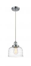  916-1P-PC-G713 - Bell - 1 Light - 8 inch - Polished Chrome - Cord hung - Mini Pendant