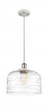  916-1P-WPC-G713-L - Bell - 1 Light - 12 inch - White Polished Chrome - Cord hung - Mini Pendant