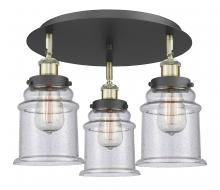  916-3C-BAB-G184 - Whitney - 3 Light - 18 inch - Black Antique Brass - Flush Mount