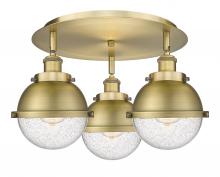  916-3C-BB-HFS-64-BB - Ballston Urban - 3 Light - 19 inch - Brushed Brass - Flush Mount