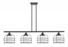  916-4I-BK-G71-CE - Bell Cage - 4 Light - 48 inch - Matte Black - Stem Hung - Island Light