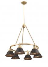 Golden 3306-6 BCB-RBZ - Orwell 6-Light Chandelier in Brushed Champagne Bronze with Rubbed Bronze