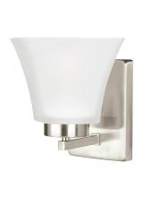  4111601EN3-962 - Bayfield contemporary 1-light LED indoor dimmable bath vanity wall sconce in brushed nickel silver f