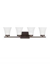  4411604EN3-710 - Bayfield contemporary 4-light LED indoor dimmable bath vanity wall sconce in bronze finish with sati