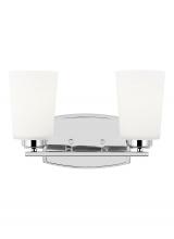  4428902EN3-05 - Franport transitional 2-light LED indoor dimmable bath vanity wall sconce in chrome silver finish wi