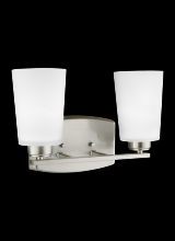  4428902EN3-962 - Franport transitional 2-light LED indoor dimmable bath vanity wall sconce in brushed nickel silver f