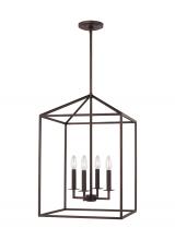  5115004EN-710 - Perryton transitional 4-light LED indoor dimmable medium ceiling pendant hanging chandelier light in