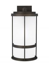  8790901EN3-71 - Wilburn modern 1-light LED outdoor exterior large wall lantern sconce in antique bronze finish with