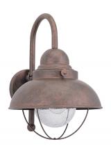  8871EN3-44 - Sebring transitional 1-light LED outdoor exterior large wall lantern sconce in weathered copper fini