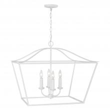  350641XW - 4-Light Foyer Pendant Lantern in Textured White