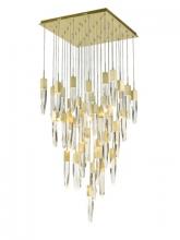  HF1903-41-AP-BB-C - The Original Aspen Collection Brushed Brass 41 Light Pendant Fixture with Clear Crystal