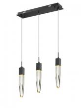  HF1900-3-AP-BK-C - The Original Aspen Collection Chrome 3 Light Pendant Fixture with Clear Crystal