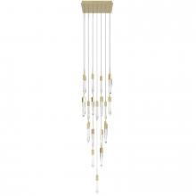  HF1904-25-AP-BB-C - The Original Aspen Collection Brushed Brass 25 Light Pendant Fixture with Clear Crystal