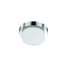  FM1909-BN - Single LED Round Flush Mount Ceiling Fixture with White Opal Glass