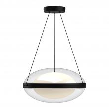  PD76316-BK/OP - Virgo 16-in Black/Opal Glass LED Pendant