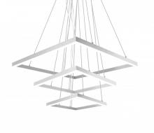  CH62243-WH - Piazza - Three Tier Square Chandelier with Powder Coated Extruded Aluminum