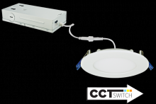  ERT41DXCT5W - 4" 120/277/347V Ultra Slim LED Round Panel Light with 5-CCT Switch