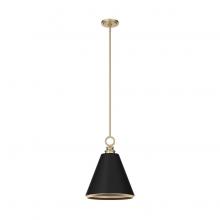  19444 - Hunter Klein Alturas Gold and Flat Matte Black 1 Light Medium Pendant Ceiling Light Fixture