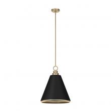  19446 - Hunter Klein Alturas Gold and Flat Matte Black 3 Light Medium Pendant Ceiling Light Fixture