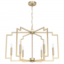  19570 - Hunter Zoanne Alturas Gold 6 Light Large Chandelier Ceiling Light Fixture