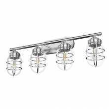  19052 - Hunter Starklake Chrome 4 Light Bathroom Vanity Wall Light Fixture