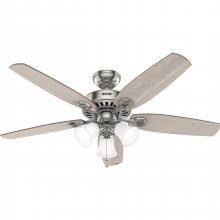  52729 - Hunter 52 inch Builder ENERGY STAR® Brushed Nickel Ceiling Fan with LED Light Kit and Pull Chain