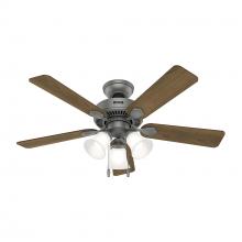  52779 - Hunter 44 inch Swanson ENERGY STAR® Matte Silver Ceiling Fan with LED Light Kit and Pull Chain