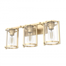  48006 - Hunter Astwood Alturas Gold with Clear Glass 3 Light Bathroom Vanity Wall Light Fixture