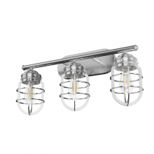  19051 - Hunter Starklake Chrome 3 Light Medium Bathroom Vanity Wall Light Fixture