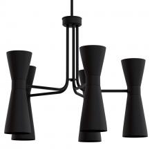  19896 - Hunter Zola Matte Black 10 Light Medium Chandelier Ceiling Light Fixture