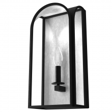  19730 - Hunter Dukestown Natural Black Iron and Silver Leaf 1 Light Large Sconce Wall Light Fixture