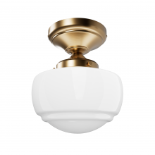  48065 - Hunter Saddle Creek Alturas Gold with Cased White Glass 1 Light Flush Mount Ceiling Light Fixture