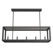  19090 - Hunter Squire Manor Matte Black and Dark Ash 5 Light Large Chandelier Ceiling Light Fixture