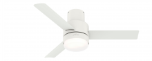  51334 - Hunter 44 inch Gilmour Matte White Low Profile Damp Rated Ceiling Fan with LED Light Kit