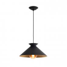  16-1430BLK - Regina Andrew Viggo Pendant Small (Black and Gol