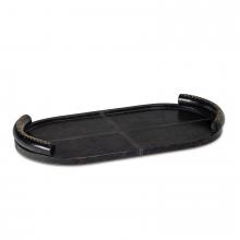  20-1609BLK - Regina Andrew Forte Leather Tray Oval (Black)