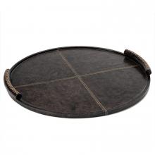  20-1657BLK - Regina Andrew Forte Leather Tray Round Large (Bl