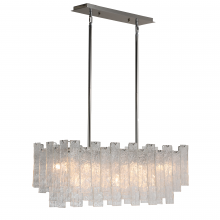  H21107-5PN - Flavia Long Crystal  Chandelier - Polished Nickel