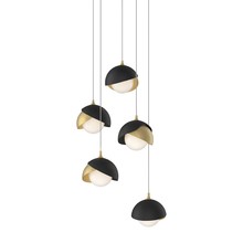  131125-SKT-LONG-86-10-GG0711 - Brooklyn 5-Light Double Shade Pendant