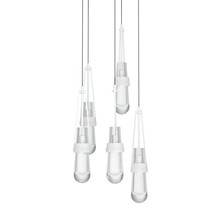  131127-SKT-LONG-02-ZM0434 - Link 5-Light Clear Glass Pendant