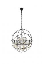  1130D32DB-GT/RC - Geneva 6 Light Dark Bronze Chandelier Golden Teak (Smoky) Royal Cut Crystal