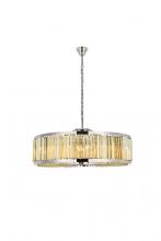  1203G43PN-GT/RC - Chelsea 10 Light Polished Nickel Chandelier Golden Teak (Smoky) Royal Cut Crystal