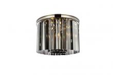  1208F20PN-SS/RC - Sydney 6 Light Polished Nickel Flush Mount Silver Shade (Grey) Royal Cut Crystal