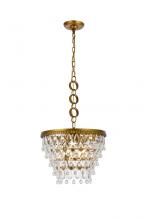  1219D16BR/RC - Nordic 4 Lights Brass Pendant