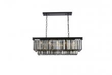  1232D40MB-SS/RC - Sydney 12 Light Matte Black Chandelier Silver Shade (Grey) Royal Cut Crystal