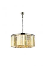  1238D31PN-GT/RC - Sydney 8 Light Polished Nickel Chandelier Golden Teak (Smoky) Royal Cut Crystal